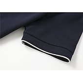 economico Polo classica da uomo-Per uomo Magliette Polo a Nido d'Ape Testurizzato Casuale Sportivo Bavero Manica Corta Muscolo Stile Vecchio Denaro Semplice Patchwork Estate Vestibilità regolare Nero Bianco Blu marino Grigio