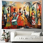 tanie gobeliny artystyczne-obraz olejny afrykańskie kobiety wiszące gobelin wall art duży gobelin mural wystrój fotografia tło koc kurtyna strona główna sypialnia dekoracja salonu