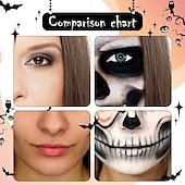 preiswerte Mal-, Zeichen- und Künstlerbedarf-Halloween-Make-up-Set – schwarze, weiße Körperfarbe auf Ölbasis für Erwachsene – perfekt für Joker-, Zombie-, Vampir- und Skelett-Cosplay – langlebig und einfach aufzutragen