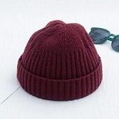 abordables Gorro-Hombre Sombrero de Beanie Gorro de pescador Gorro de arrastre Gorra de reloj Gorros Amarillo Claro Negro Algodón Deportes Viaje Enrollar el borde Exterior Vacaciones Plano Resistente al Viento