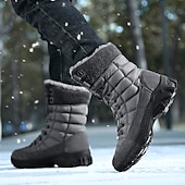お買い得  冬と雪のブーツ-ファー裏地付きメンズ断熱冬用スノーブーツ - 寒い天候や雪の降る条件に適した防水、滑り止めアウトドアブーツ