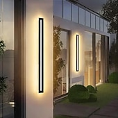 cheap Wall Sconces-Modern LED Wall Light, Indoor/Outdoor IP65 Waterproof Garden Light40/60/80/100/120cm Black Long Stripe Wall Light, Terrace Corridor Bedroom Living Room Wall Light 110-240V