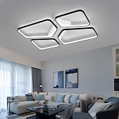 economico Lampade da soffitto-plafoniera a led design geometrico 48/75cm lampadario moderno a sospensione in metallo 4/6/8 teste lampada a sospensione a led plafoniera a sospensione creativa in nero per soggiorno ristorante bar