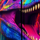 billiga Pojkens 3D-djur-Pojkar 3D Dinosaurie Huvtröja Kappa Ytterkläder Långärmad 3D-tryck Höst Vinter Mode Streetwear Häftig Barn 3-12 år Utomhus Ledigt Dagligen Normal