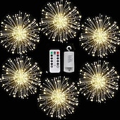 voordelige Batterij String Lights-0,3 m Verlichtingsslingers Kerst Starburst-verlichting 90/120/150/180/200 LEDs EL Warm wit Koel wit Blauw Vuurwerk / Starburst Lights Bruiloft Kerst decoratie Patio 5 V