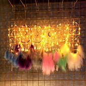 baratos Espanta-espíritos-1 peça apanhador de sonhos artesanal presente gancho de pena padrão de lua carrilhão de vento com um círculo ornamento decoração de parede estilo boho sem luz