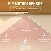 olcso szekrény világítás-1db intelligens led emberi test indukciós lámpa otthoni ultravékony macskaszem hegyi lámpa fekete csík újratölthető három színben állítható gardrób szekrény szoba világítás