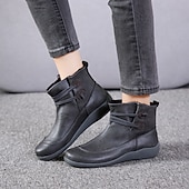 ieftine Botine-Pentru femei Cizme Cadouri de Valentin Mărime Plus Size Pantofi de confort Zilnic Culoare solidă Ghete Botine Iarnă Toc Drept Vârf rotund Elegant Pluș Casual Imitație Piele Dantelat Negru Rosu Gri
