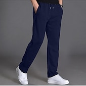 cheap Sweatpants-Men&#039;s Sweatpants Trousers Casual Pants Straight Leg Sweatpants Pocket Drawstring Elastic Waist Plain Comfort Sports Outdoor Casual Daily Fashion Streetwear Black Navy Blue Micro-elastic