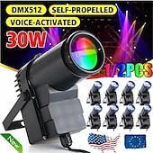 voordelige Projectorlamp &amp; laserprojector-uking 1 stks 30 w rgb podium licht led spot bewegende kop dmx disco dj party stemgestuurde led podium licht