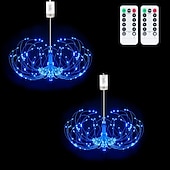 voordelige Batterij String Lights-0,3 m Verlichtingsslingers 200 LEDs EL Warm wit Koel wit Blauw Vuurwerk / Starburst Lights Vakantie Bruiloft Kerst decoratie 5 V
