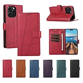 Недорогие Чехлы для iPhone-Чехол для телефона для iPhone 16 iPhone 15 Pro Max Plus iPhone 14 13 12 11 Pro Max Mini SE X XR XS Max 8 7 Plus кошелек с подставкой магнитный с запястным ремнем ретро TPU PU-кожа