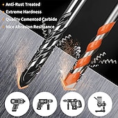 olcso fúró tartozékok-7db/készlet 3-12 mm-es keményfém fúrókészlet - tökéletes csempe, beton, tégla, üveg, műanyag és fa fúrásához!