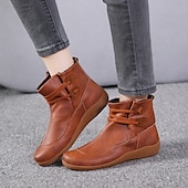 ieftine Botine-Pentru femei Cizme Cadouri de Valentin Mărime Plus Size Pantofi de confort Zilnic Culoare solidă Ghete Botine Iarnă Toc Drept Vârf rotund Elegant Pluș Casual Imitație Piele Dantelat Negru Rosu Gri