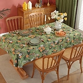 cheap Tablecloth-Rectangle Tablecloth Vintage Floral  Jacquard Table Cloths with Tassels Cotton Linen Table Covers for Dinner Parties Outdoor Decoration