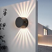 baratos luzes de parede ao ar livre-Luminária de parede led à prova d&#039;água para cima e baixo, luminária para áreas internas e externas, feixe de luz ajustável, abajur giratório, 10w, lâmpada de parede redonda moderna para varanda,