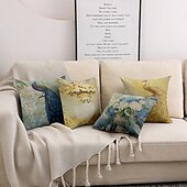 billige dyrestil-vintage peacock dobbel sideputetrekk 1 stk mykt putetrekk putetrekk til sofa soverom stue overlegen kvalitet maskinvaskbar