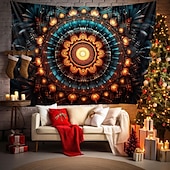 abordables Tapices de luz negra-Tapiz de meditación bohemia con luz negra, reactivo a los rayos UV, que brilla en la oscuridad, tapiz colgante psicodélico, arte mural para pared para sala de estar y dormitorio