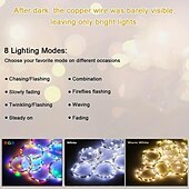 billige Soldrevet-1 stk solar led gardin krans på vinduet utendørs vanntette eventyrlys 8 lysmoduser for festival nyttår dekor led lys juledekorasjon, halloween dekorasjoner lys utendørs skinn