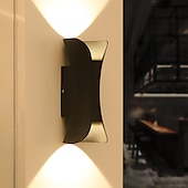 economico applique da esterno-lampada da parete a led per esterni 6w 10w 20w 30w illuminazione su / giù lampada da parete ip65 impermeabile a doppia testa curva per interni lampada da camera moderna luce bianca calda ac85-265v