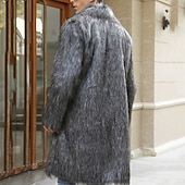 abordables Manteaux &amp; vestes-Homme Manteau d&#039;hiver Veste d&#039;Hiver Manteau en fausse fourrure Extérieur Usage quotidien Chaud Poche Automne Hiver Plein Mode Vêtement de rue Revers Normal Noir Blanche Jaune Marron Gris Claire Veste