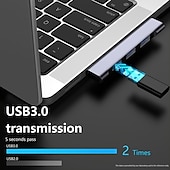 cheap USB Hubs-4-Port USB C Hub Adapter with 60W Power Delivery - Perfect for MacBook Pro/Air iPad Pro Dell Chromebook &amp; More