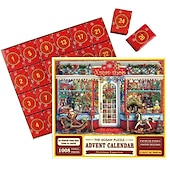cheap Advent Calendar-Jigsaw Puzzle Advent Calendar 2024-1008 Pieces Jigsaw Puzzle for Adult Kids,24 Days Countdown Calendar,The Birth of Jesus,Family Game Puzzle,Christmas Gift Idea for Teens