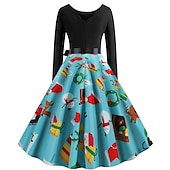 preiswerte Für Frauen-Weihnachtsmann Weihnachtskleid Ausgefallenes Weihnachtskleid Damen Weihnachten 1950er Erwachsene Weihnachten Neujahr Heiligabend Weihnachten Party Silvester Kleid