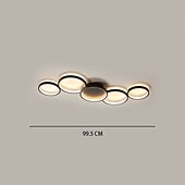 economico Lampade da soffitto-plafoniera a led dimmerabile design circolare moderno lampadario a sospensione in metallo 5 teste lampada a sospensione a led plafoniera a sospensione creativa in nero per soggiorno ristorante bar