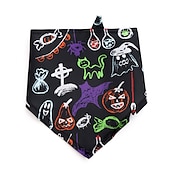 baratos Bandanas e Chapéus-Cachorros Gatos Bandana de Cachorro Acessórios para babadores triângulo Moda Engraçado Respirável Macio Lavável Confortável Festa dia das Bruxas De Cama Casual / Diário Festival Roupas para cães for