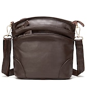 cheap Crossbody Bags-Waterproof and Wear-resistant Genuine Leather Crossbody Bag for Women - Versatile Multi-layer Shoulder Bag with Clutch Design