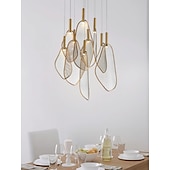 economico Luci Isola cucina-lampada a sospensione a led cluster design in metallo 45/60cm lampadari stile minimalista led lampada a sospensione sala da pranzo comodino plafoniera 110-240v