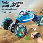 cheap RC Vehicles-4WD Gesture Sensor Toy Car Double-Side Rotation Off-Road Vehicle360 Flip With Light And Music Birthday Toy Car Hand Controlled RC Car Festival Thanksgiving Gift
