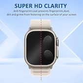 cheap Smartwatch Screen Protectors-Screen Protector Film for iWatch Ultra/Ultra 2 Series 9 8 7 6 SE 5 4 3 2 1 for Apple Watch 49mm 44mm 40mm  Soft / Tempered glass Protective Accessories（3/1pcs film）