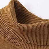 economico maglione pullover da uomo-Per uomo Maglione di Natale Maglioni di Natale Dolcevita Maglione per le feste Maglione A Coste Maglia Top Regolari Lavorato a maglia Base Semplice Dolcevita Tenere al Caldo Moderno Contemporaneo