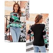 billiga Fula jultröjor-Anime Biskop Ful jultröja Pullover Jumper Snögubbe Rolig för Dam Vuxna 3D-utskrift för Jul Karnival Nyår Fest Ledigt / vardag