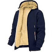 halpa fleece villapaidat-Miesten Huppari Täysi vetoketjullinen huppari Fleecetakki Musta Valkoinen Viini Armeijan vihreä Laivaston sininen Hupullinen Tavallinen Urheilu ja ulkoilu Päivittäin Pyhäpäivä Vintage Katutyyli