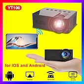 cheap Projectors-YT100 Mini Projector Wireless WIFI Display Screen Mirror with iOS and Android Smartphones Support USB Input Pocket Projector for Classic Movie Kids Animation