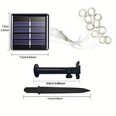 billige Soldrevet-1 stk solar led gardin krans på vinduet utendørs vanntette eventyrlys 8 lysmoduser for festival nyttår dekor led lys juledekorasjon, halloween dekorasjoner lys utendørs skinn