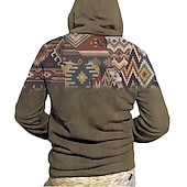 abordables Hoodies Ethniques Vintage-Homme Tribal Impressions Graphiques Sweat à capuche Sweats à capuche Sweatshirt Designer Basique Occasionnel Polaire fine manche longue À capuche Occasionnel Quotidien Sports Sortir Vêtements de rue