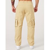 Недорогие Брюки карго-Муж. Брюки карго Брюки-карго Карман Полотняное плетение Комфорт Дышащий на открытом воздухе Повседневные На выход Мода На каждый день Черный Военно-зеленный