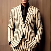 abordables Blazers Imprimés pour Hommes-Derby du Kentucky Homme Rayure manche longue Col Rabattu Affaires Travail Tenue de travail Sortir Boutons Imprimé Multi-poches