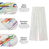 cheap Classic-Men&#039;s Graphic Prints Graffiti Linen Pants Trousers Summer Pants Mid Waist Fashion Streetwear Casual Daily Drawstring Elastic Waist Front Pocket Spring &amp; Summer 3D Print Light Khaki Black White