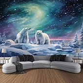 Polar Bear Hanging Tapestry Wall Art Large Tapestry Mural Decor Photograph Backdrop Blanket Curtain Home Bedroom Living Room Decoration 7