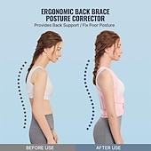 cheap Braces &amp; Supports-Back Brace Posture Corrector for Women: Shoulder Straightener Adjustable Full Back Support Upper and Lower Back Pain Relief - Scoliosis Hunchback Hump Thoracic Spine Corrector Pink Large