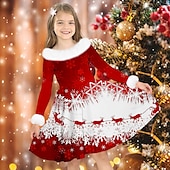 abordables Robe Vision Brillante 3D-Noël FILLE 3D Chaque Motif de flocon de neige Robe de Noël Robe Robe flocon de neige manche longue 3D effet Automne Hiver Sport &amp; Loisir du quotidien Vacances Le style mignon Décontractées Magnifique
