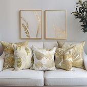 economico stile floreale e vegetale-1 federa per cuscino in velluto, motivo floreale&amp;amp;Piante Classiche Pastorali Quadrate Tradizionali Classiche Cuscini Da Esterno Per Divano Divano Letto Poltroncine Dorate