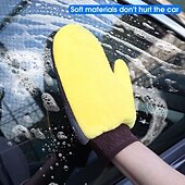 preiswerte Auto-Reinigungswerkzeug-2 Stück Autopflege Reinigungsbürsten Polierhandschuh Bürste Wolle Autowaschhandschuh Autowaschschwamm Wachshandschuhe Autozubehör