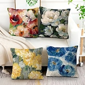 cheap Floral &amp; Plants Style-Spring Double Side Cushion Cover 1PC Soft Decorative Square Throw Pillow Cover Cushion Case Pillowcase for Sofa Bedroom Superior Quality Machine Washable
