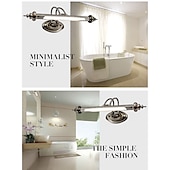 abordables Apliques de pared para interior-Luces de espejo, luz de espejo de baño vintage, lámpara de baño, luces de espejo de tocador para iluminación de tocador, lámpara de pared interior ip44, lámparas de imagen con luz de maquillaje giratoria de 4000k 90-264v